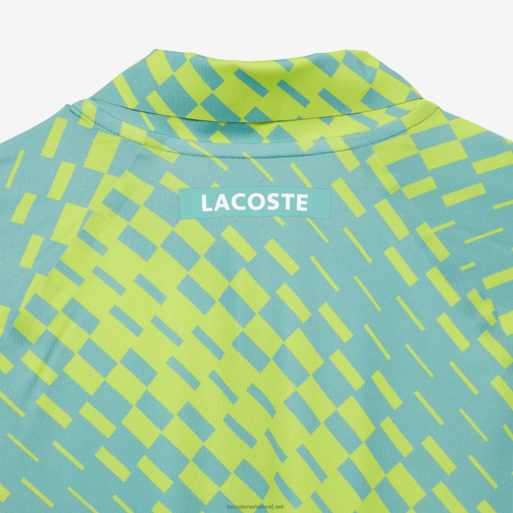 Lacoste tennis x novak djokovic player versie polo 0828H44 geel lichtgroen vri Heren