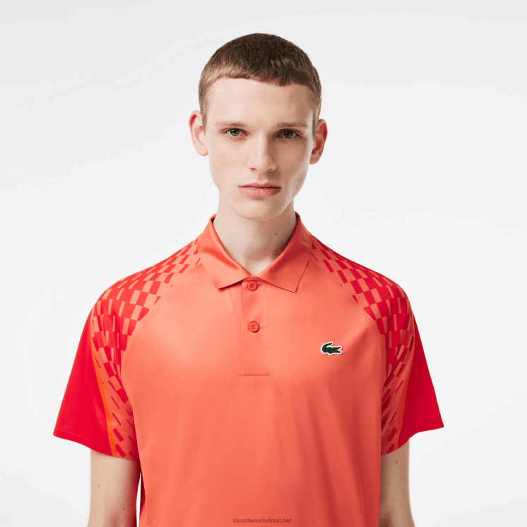 Lacoste tennis x novak djokovic tricolor polo 0828H236 oranje rood oranje xij Heren
