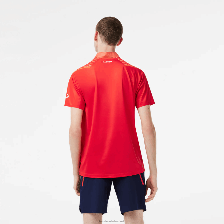 Lacoste tennis x novak djokovic tricolor polo 0828H236 oranje rood oranje xij Heren
