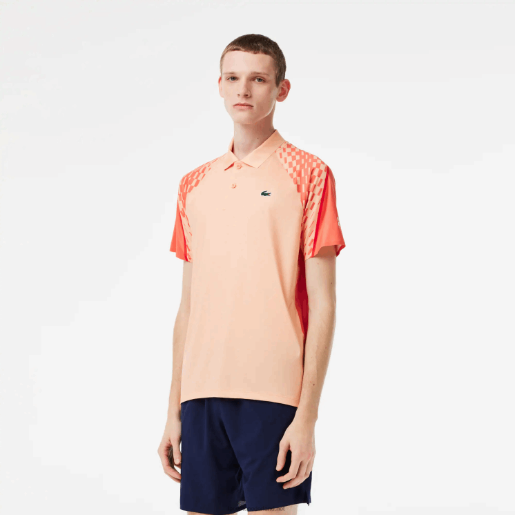 Lacoste tennis x novak djokovic tricolor polo 0828H237 licht oranje oranje rood t7i Heren