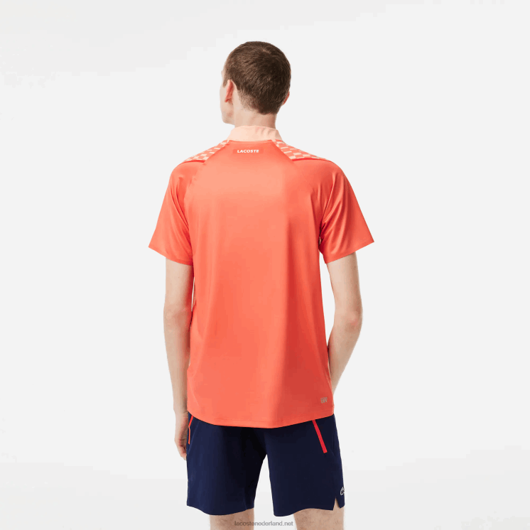 Lacoste tennis x novak djokovic tricolor polo 0828H237 licht oranje oranje rood t7i Heren