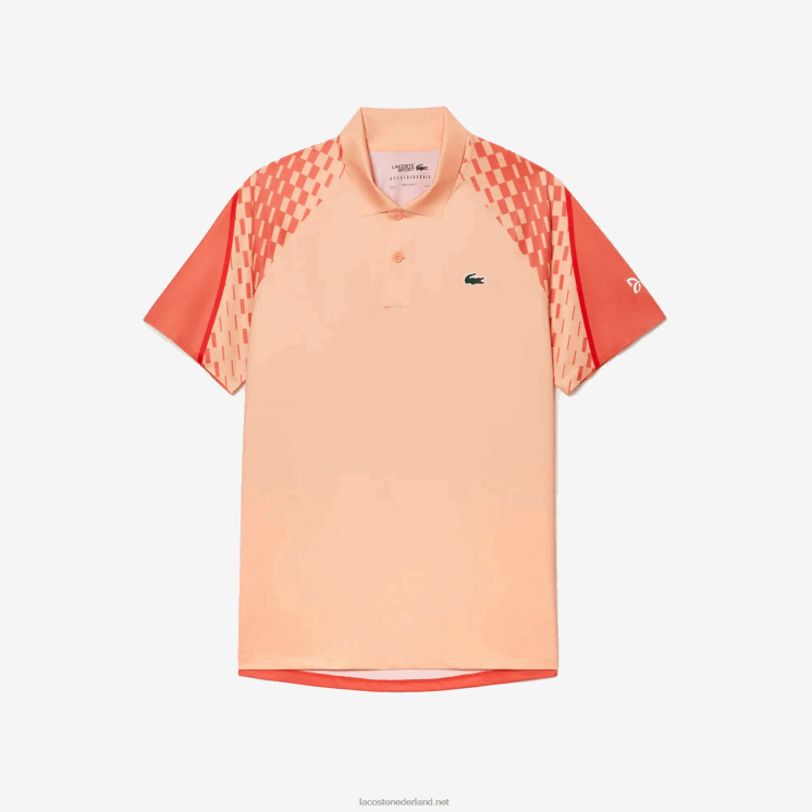 Lacoste tennis x novak djokovic tricolor polo 0828H237 licht oranje oranje rood t7i Heren