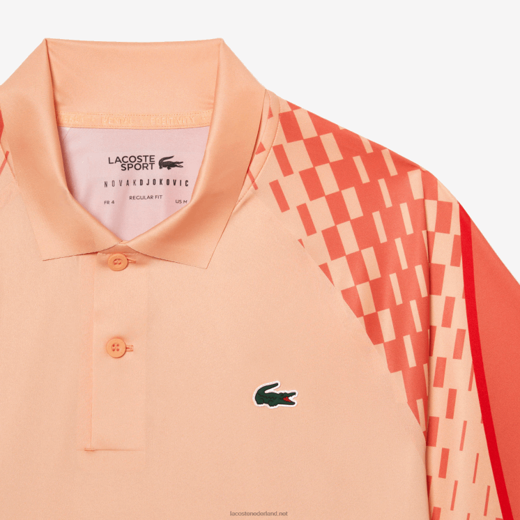 Lacoste tennis x novak djokovic tricolor polo 0828H237 licht oranje oranje rood t7i Heren