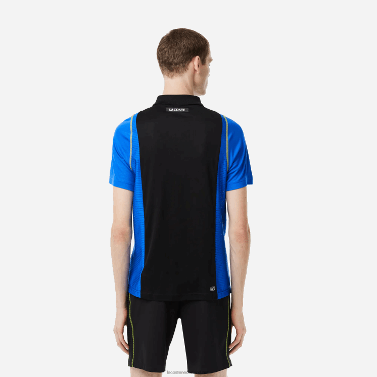 Lacoste tennispolo van gerecycled polyester 0828H85 zwart blauw geel xis Heren