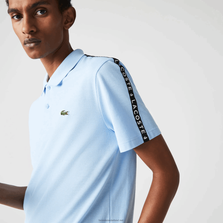 Lacoste ultra-lichtgewicht katoenen polo met letters 0828H815 blauwe hbp Heren