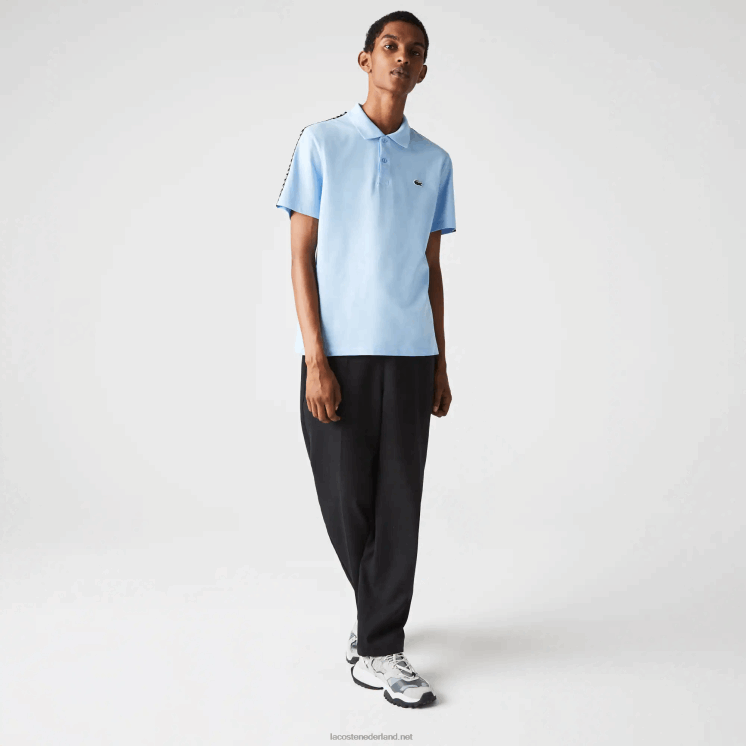 Lacoste ultra-lichtgewicht katoenen polo met letters 0828H815 blauwe hbp Heren
