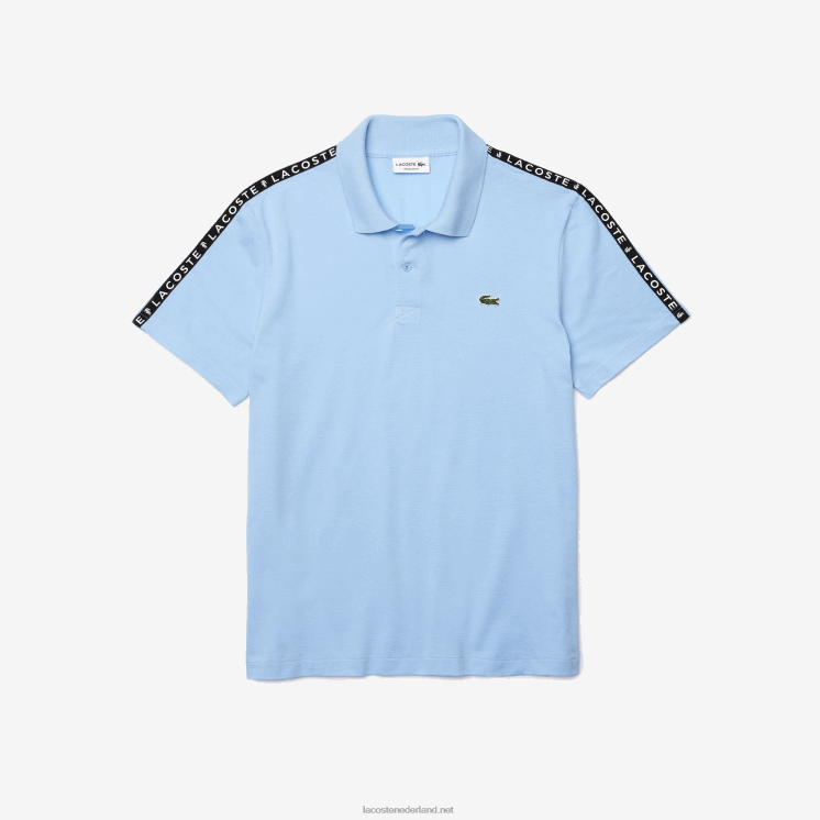 Lacoste ultra-lichtgewicht katoenen polo met letters 0828H815 blauwe hbp Heren