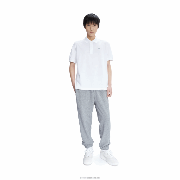 lacoste x a.p.c. losvallende katoenen petit piqué polo 0828H927 wit 001 Heren