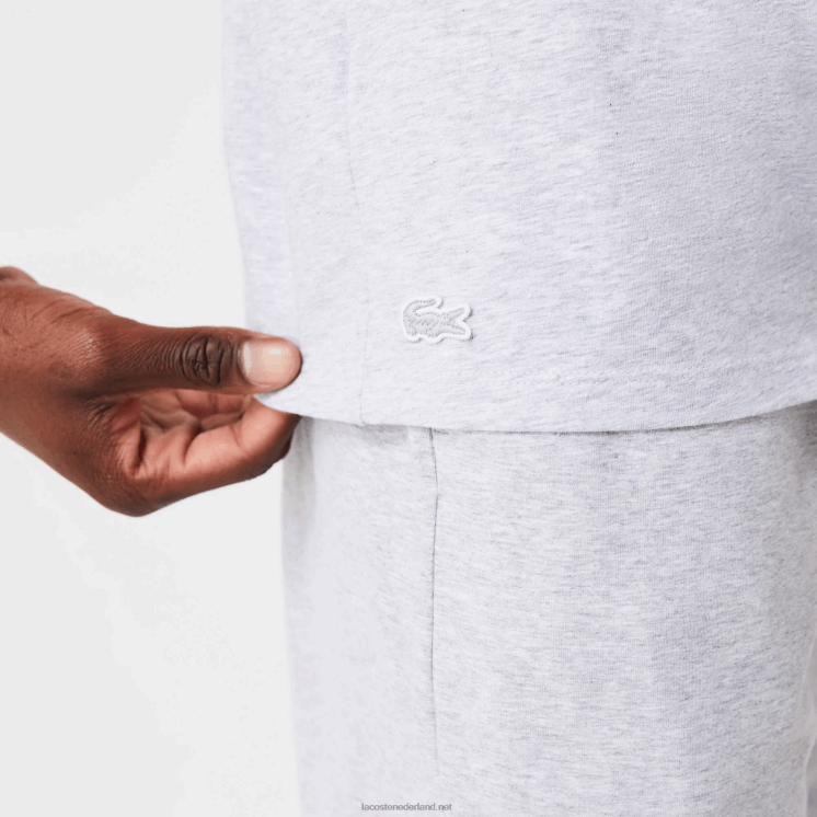 Lacoste driekleurig pyjama-t-shirt met ronde hals en korte mouwen 0828H1472 grijze chine ca Heren
