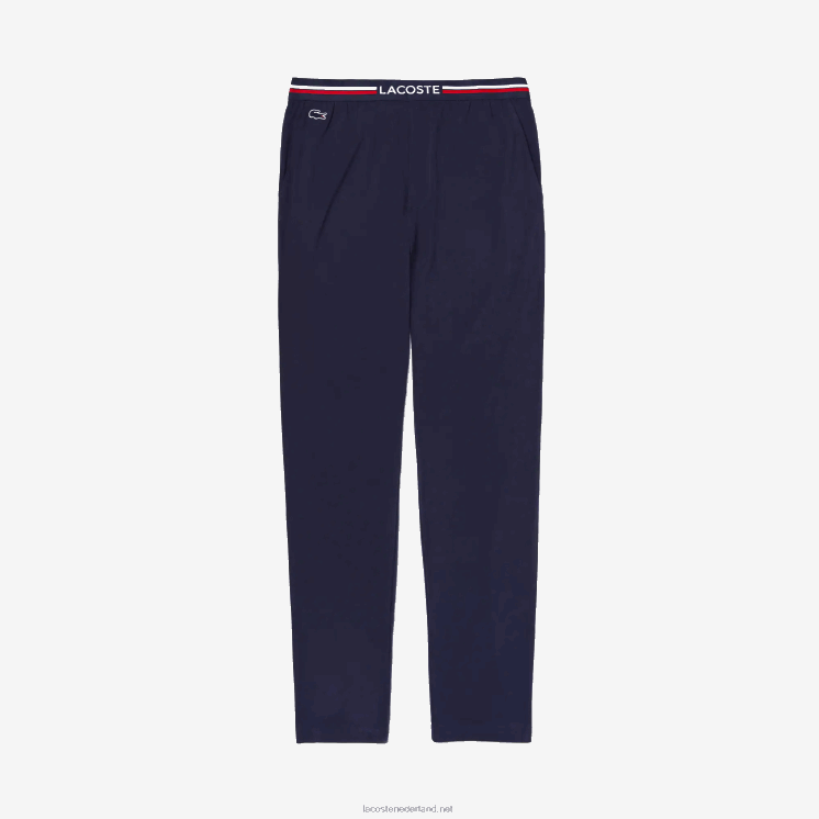 Lacoste jersey driekleurige pyjamabroek met tailleband 0828H1402 marineblauw 166 Heren