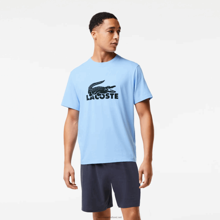 Lacoste korte pyjamaset van fluweel met logo 0828H1622 blauw kaki groen donkergrijs 8z0 Heren