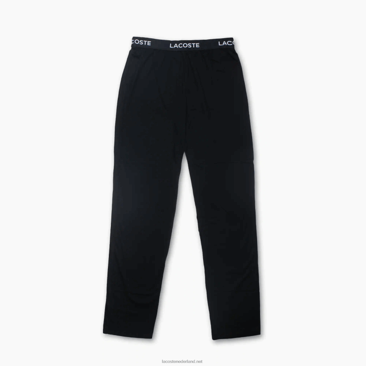 Lacoste pyjamabroek van ultrazacht katoenjersey 0828H555 zwart 031 Heren