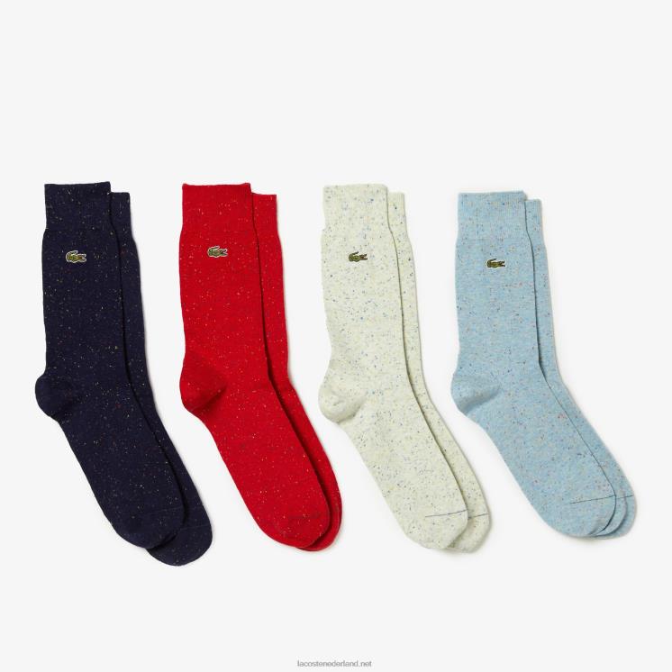 Lacoste gemêleerde jersey sokken 0828H1685 marine rood beige turkoois ul2 Heren