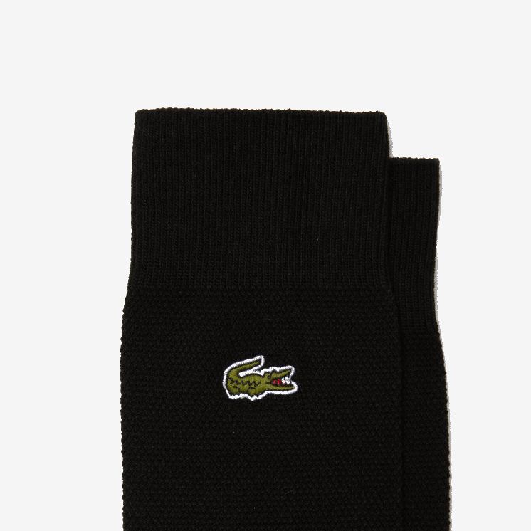 Lacoste hoog uitgesneden katoenen piqué sokken 3-pack 0828H1665 zwart 031 Heren