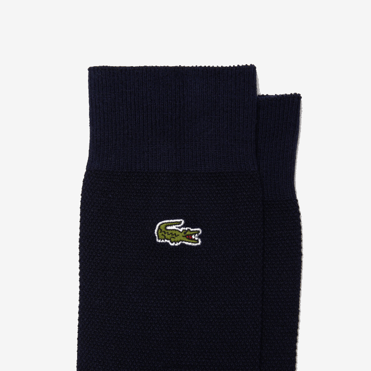 Lacoste hoog uitgesneden katoenen piqué sokken 3-pack 0828H1666 marineblauw 166 Heren