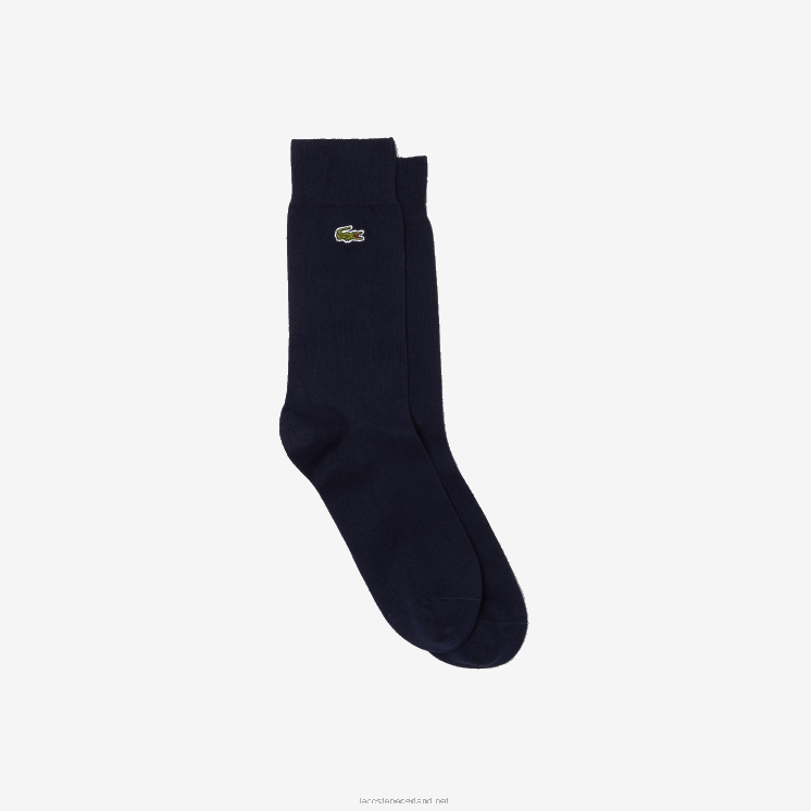 Lacoste hoog uitgesneden sokken van een katoenmix 0828H1657 marineblauw 166 Heren