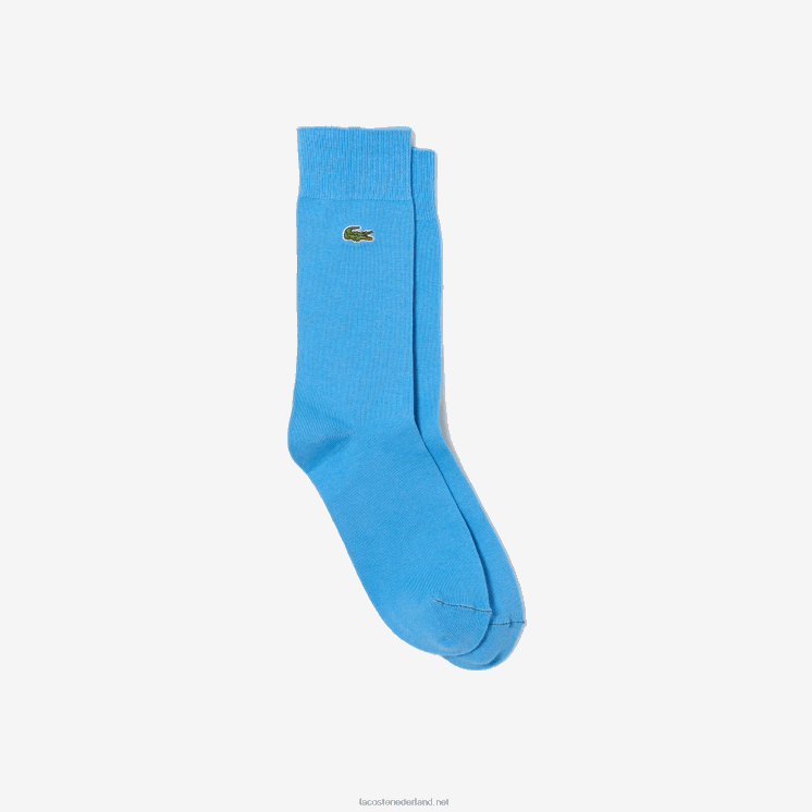 Lacoste hoog uitgesneden sokken van een katoenmix 0828H1660 blauw 4xa Heren