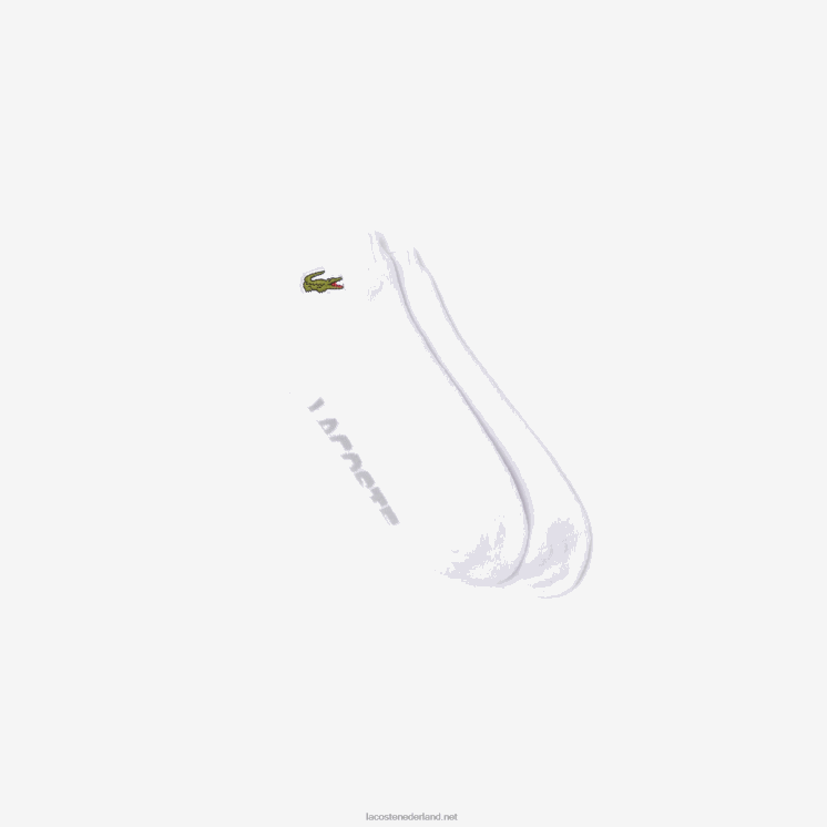 Lacoste laag uitgesneden sokken van stretchkatoen met sportmerk 0828H1674 wit grijs chine g8k Heren