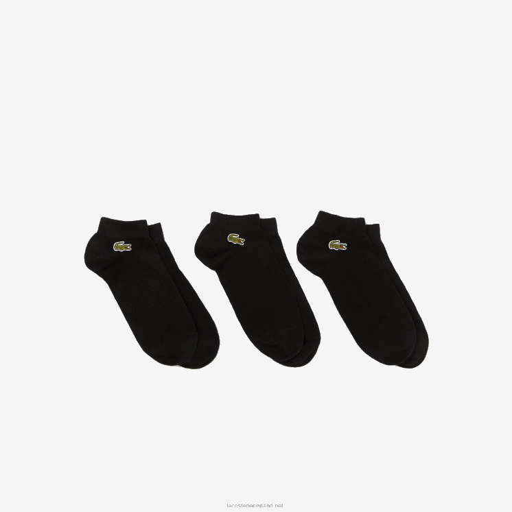 Lacoste laag uitgesneden sportsokken 3-pack 0828H512 zwart 8vm Heren