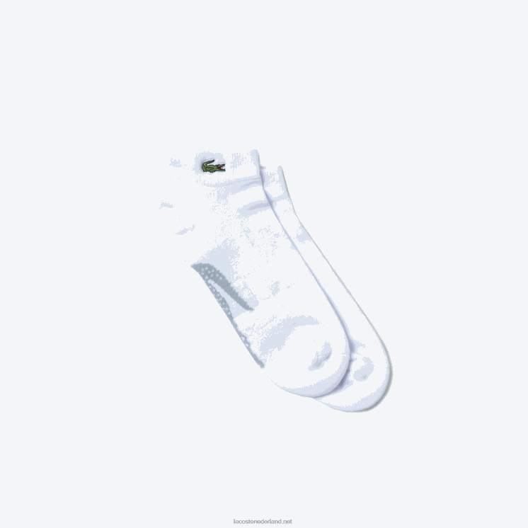 Lacoste laag uitgesneden sportsokken van stretchkatoen 0828H1678 wit grijs chine g8k Heren