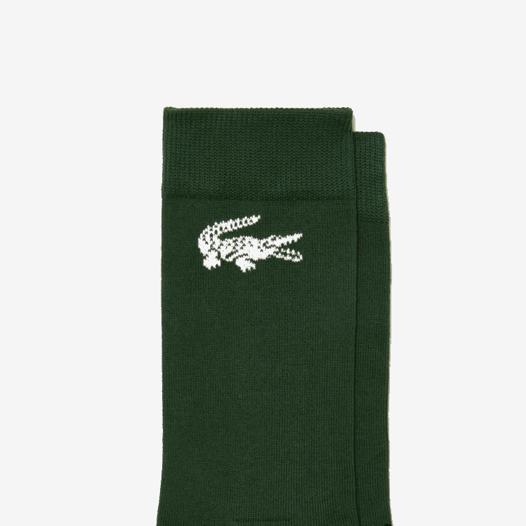 Lacoste set van 2 sokken van biologisch katoen van franse makelij 0828H522 wit groen x0n Heren