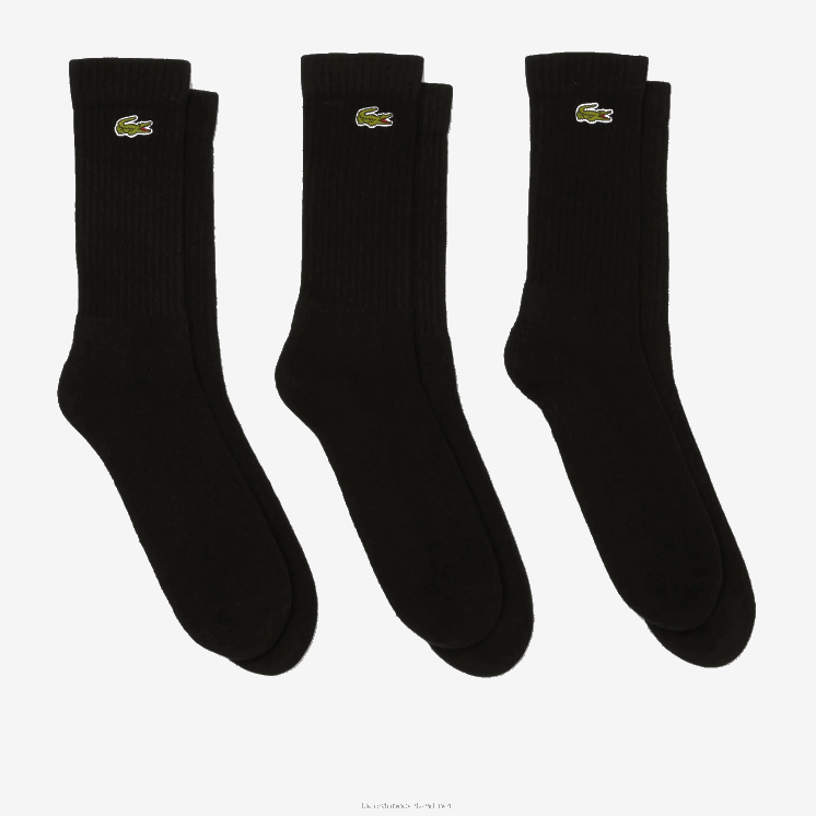 Lacoste sport hoog uitgesneden sokken 3-pack 0828H537 zwart 8vm Heren