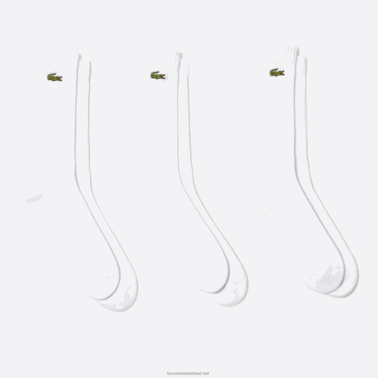 Lacoste sport hoog uitgesneden sokken 3-pack 0828H538 witte z92 Heren