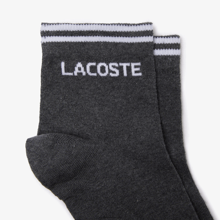 Lacoste sport laag uitgesneden katoenen sokken two-pack 0828H1671 grijs chine wit nkj Heren