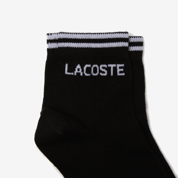 Lacoste sport laag uitgesneden katoenen sokken two-pack 0828H1672 zwart wit 258 Heren
