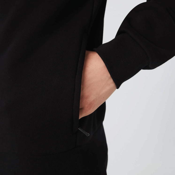 Lacoste Regular fit sweater van geborsteld fleece met ritssluiting 0828H1269 zwart 031 Heren