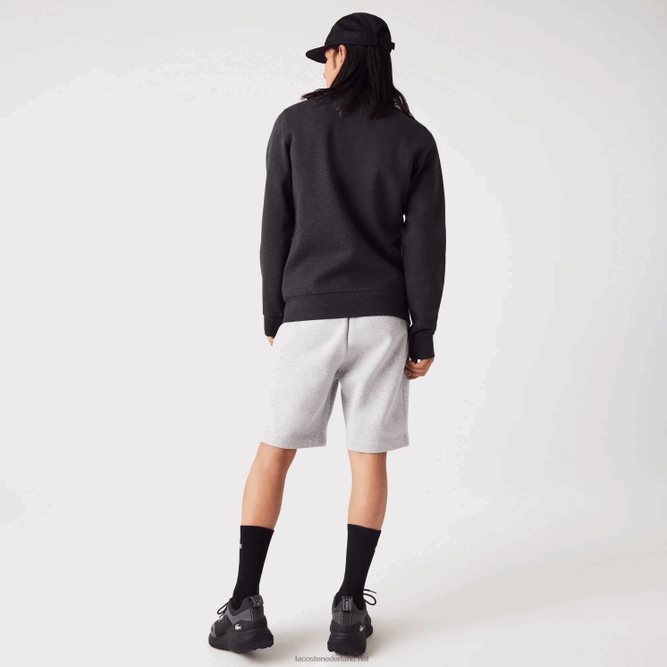 Lacoste Regular fit sweater van geborsteld fleece met ritssluiting 0828H1271 grijze el6 Heren