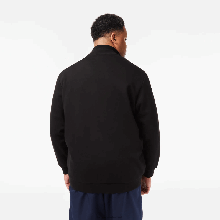 Lacoste Regular fit sweater van katoenfleece met ritssluiting - grote maten - groot 0828H340 zwart 031 Heren