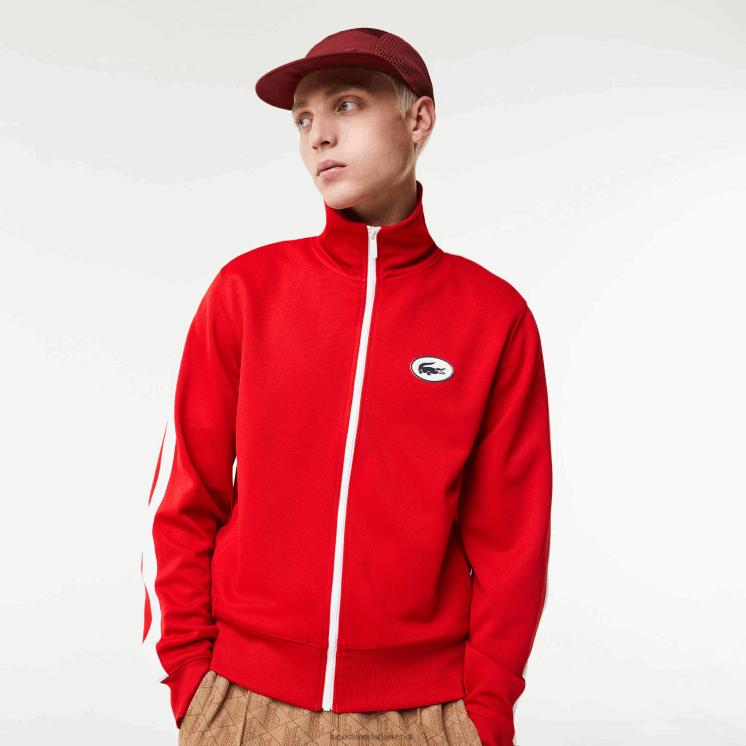 Lacoste Regular-fit sweatshirt met hoge hals en piquérits 0828H1015 rood 240 Heren