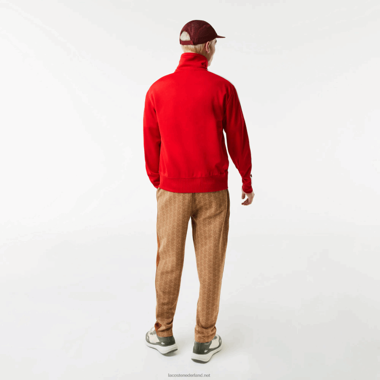 Lacoste Regular-fit sweatshirt met hoge hals en piquérits 0828H1015 rood 240 Heren