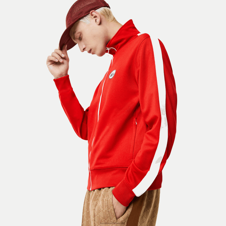 Lacoste Regular-fit sweatshirt met hoge hals en piquérits 0828H1015 rood 240 Heren
