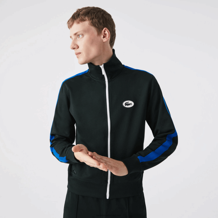 Lacoste Regular-fit sweatshirt met hoge hals en piquérits 0828H1016 groen yzp Heren