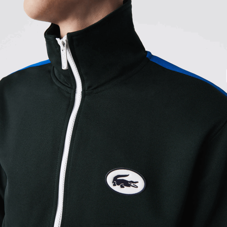 Lacoste Regular-fit sweatshirt met hoge hals en piquérits 0828H1016 groen yzp Heren