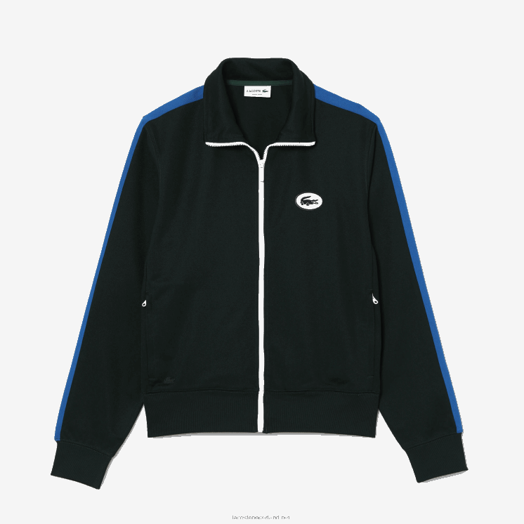 Lacoste Regular-fit sweatshirt met hoge hals en piquérits 0828H1016 groen yzp Heren