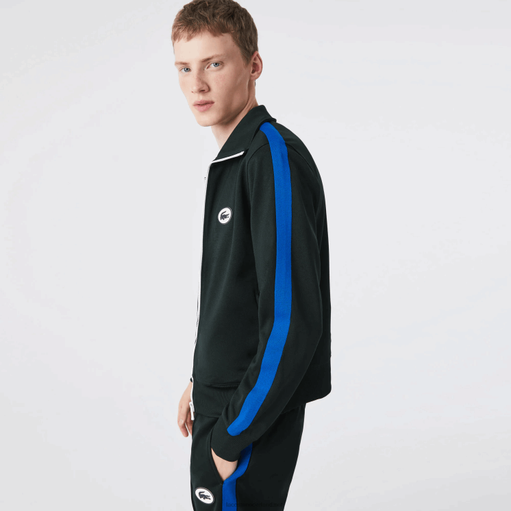Lacoste Regular-fit sweatshirt met hoge hals en piquérits 0828H1016 groen yzp Heren