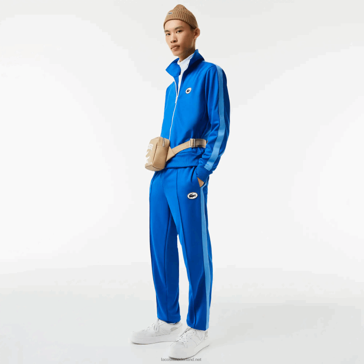 Lacoste Regular-fit sweatshirt met hoge hals en piquérits 0828H1017 blauw k1q Heren