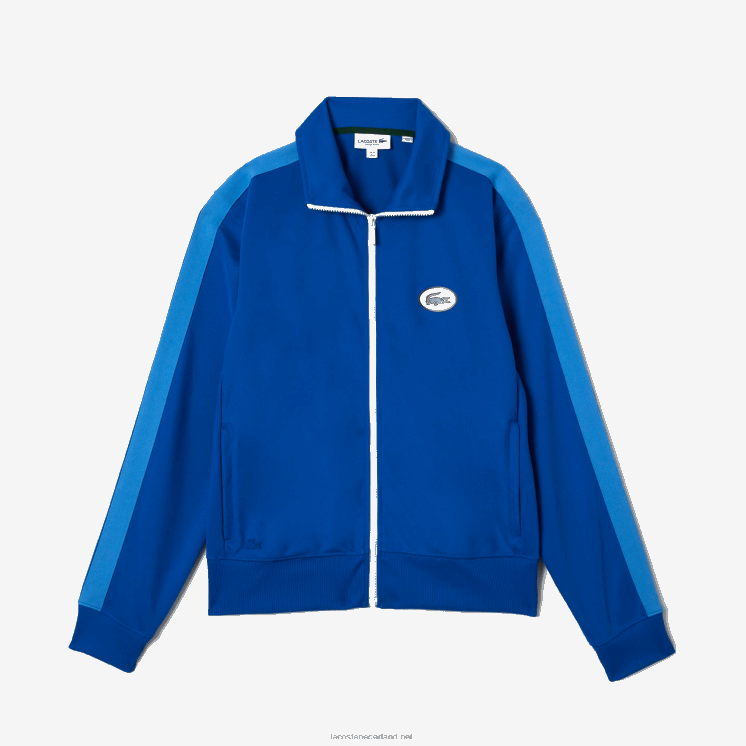 Lacoste Regular-fit sweatshirt met hoge hals en piquérits 0828H1017 blauw k1q Heren