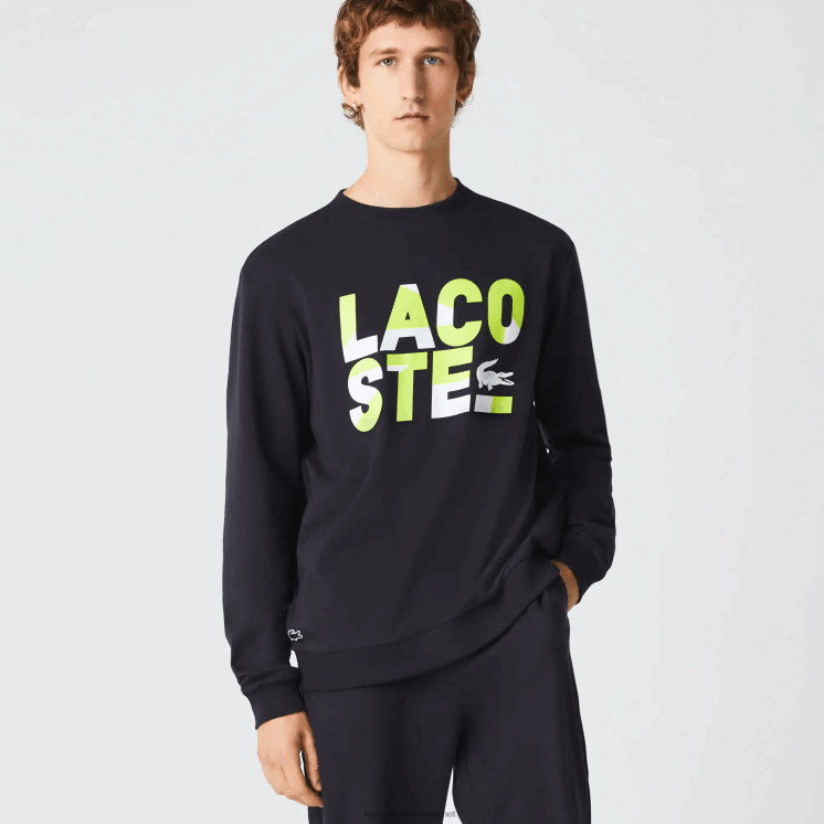 Lacoste Regular fit sweatshirt van katoenfleece met print 0828H1615 donkergrijs 2z8 Heren