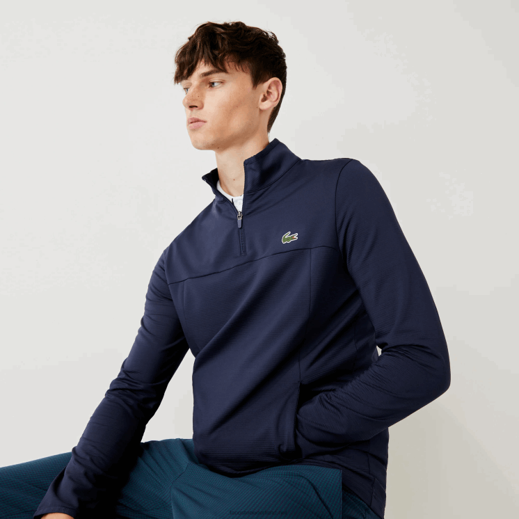 Lacoste Sport-stretch sweatshirt met kraag en ritssluiting 0828H980 marineblauw 166 Heren