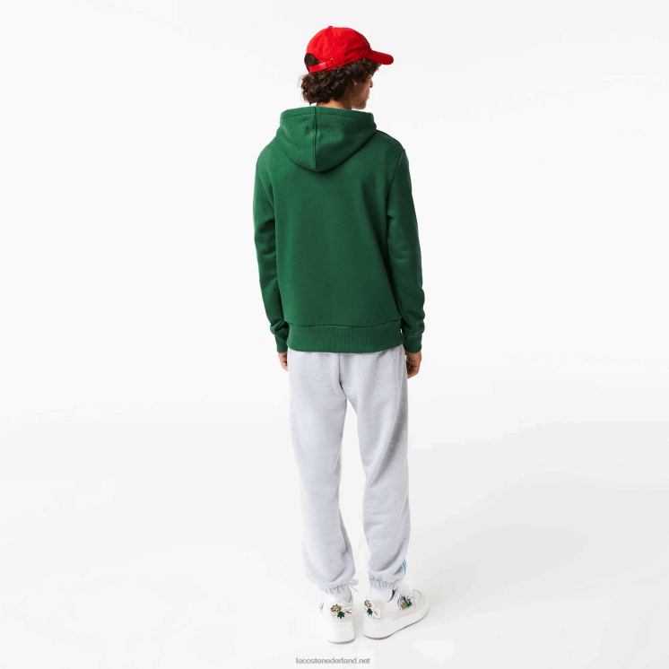 Lacoste Sweatshirt met capuchon en komische print 0828H1132 groen 132 Heren