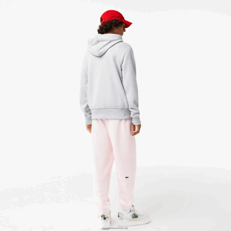 Lacoste Sweatshirt met capuchon en komische print 0828H1133 grijze chine ca Heren