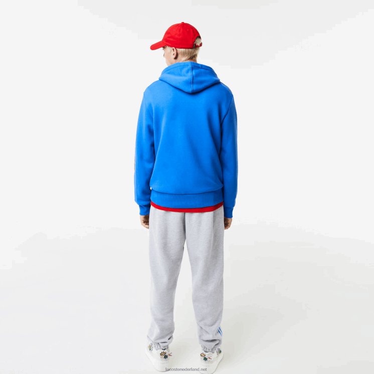 Lacoste Sweatshirt met capuchon en komische print 0828H1134 blauw k1q Heren