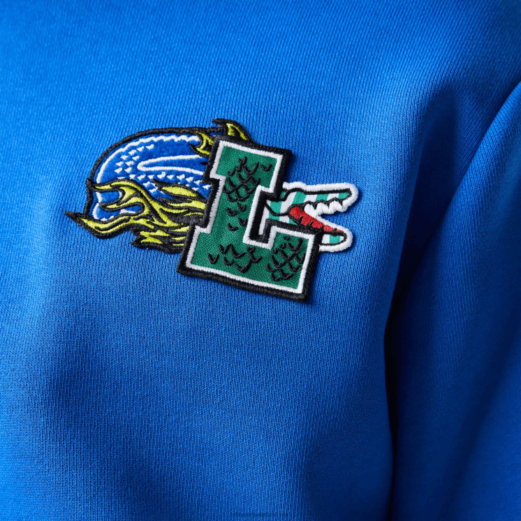 Lacoste Sweatshirt met capuchon en komische print 0828H1134 blauw k1q Heren