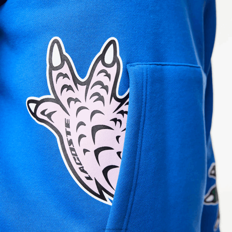 Lacoste Sweatshirt met capuchon en komische print 0828H1134 blauw k1q Heren