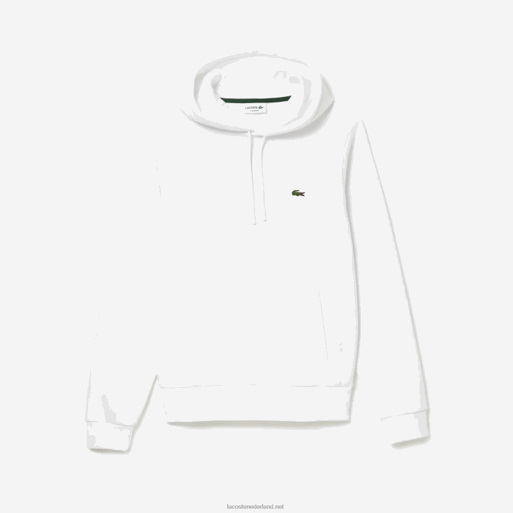 Lacoste Sweatshirt met capuchon van biologisch katoen 0828H265 wit 001 Heren