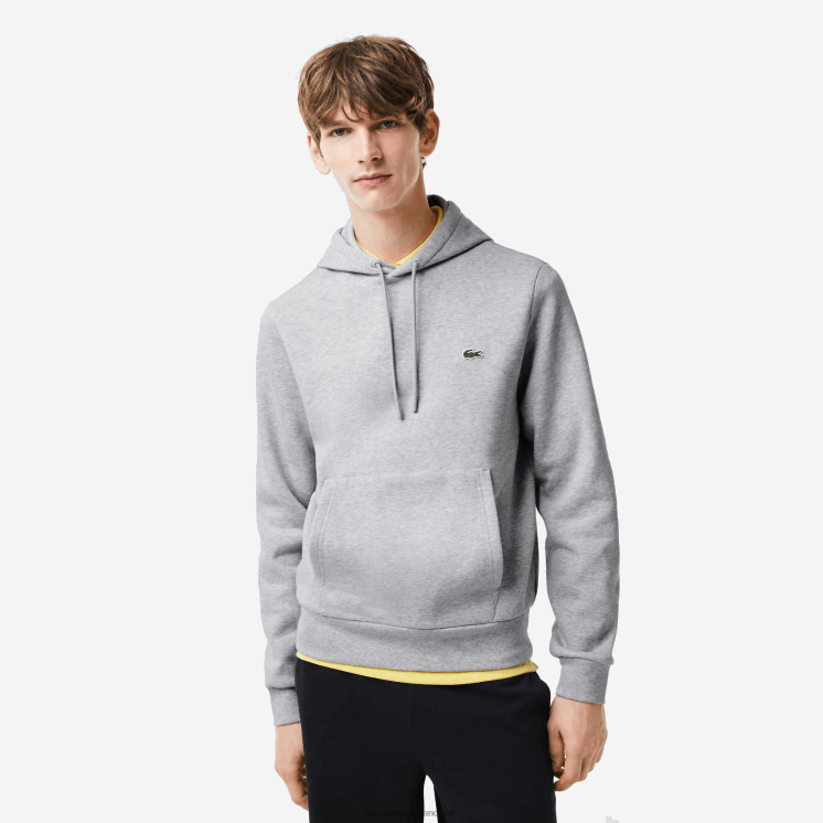 Lacoste Sweatshirt met capuchon van biologisch katoen 0828H288 grijze chine ca Heren